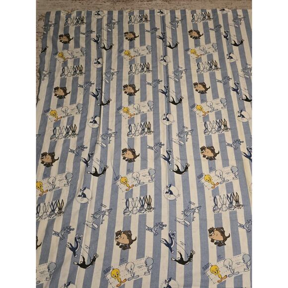 Vintage Looney Tunes Flat Sheet 90 X 68 1996 Warner Bros Bugs Bunny Taz Daffy - Picture 6 of 10